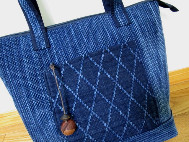 ハンドメイド 刺し子 剣道着 ショルダーバッグ 古布 剣道着リメイク