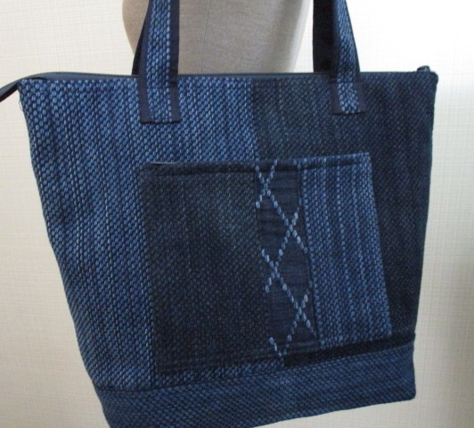 ハンドメイド 刺し子 剣道着 ショルダーバッグ 古布 剣道着リメイク