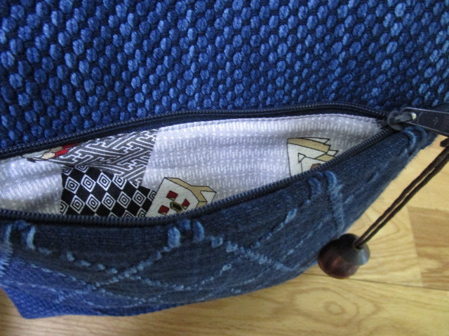 ハンドメイド 刺し子 剣道着 ショルダーバッグ 古布 剣道着リメイク
