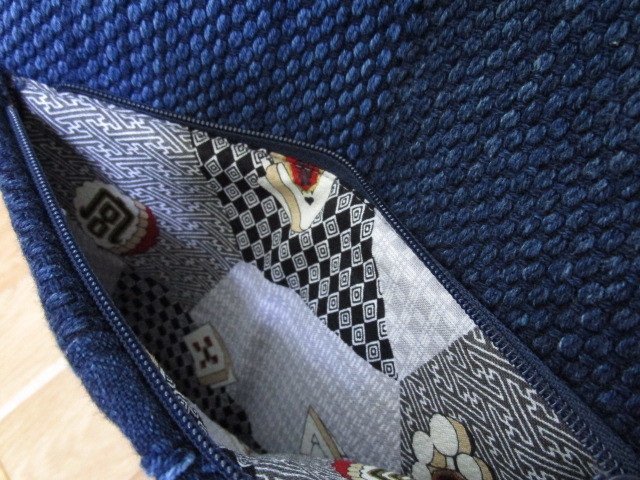 ハンドメイド 刺し子 剣道着 ショルダーバッグ 古布 剣道着リメイク