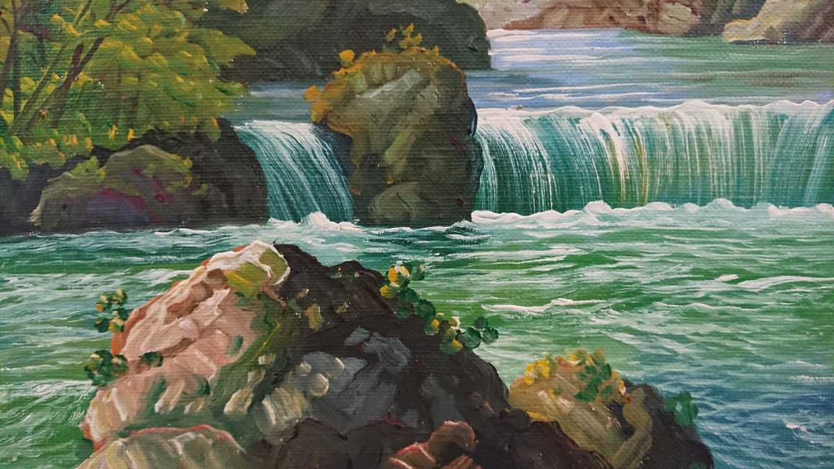 荒木孝介◇渓 流◇埼玉県奥秩父 F0号肉筆絵画作品 真作原画・新品