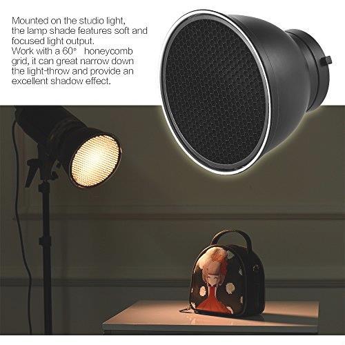 ☆★送料無料★☆お得☆★ Andoer 7インチ 標準 リフレクター ディフューザー ランプシェード 60°ハニカムグリッド付き Bowens_5