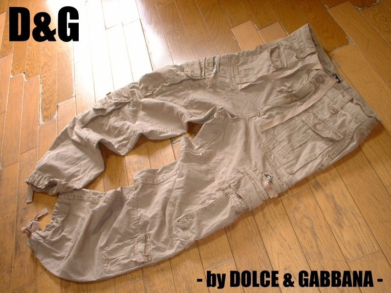 売り切りD&G by DOLCE & GABBANAミリタリーカーゴパンツ48ベージュ正規 