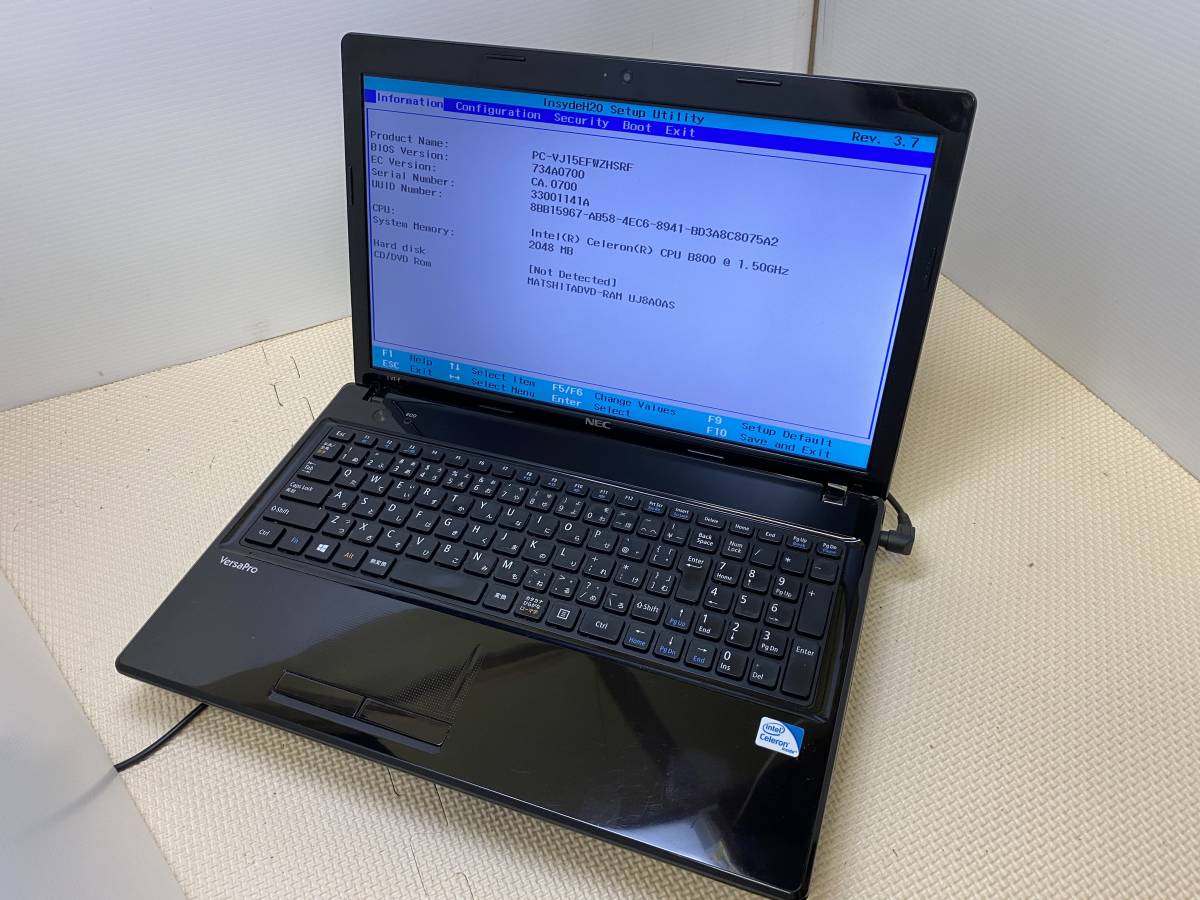 VersaPro NEC CPU B800 VJ15EF-F Celeron Win10NEC メモリ4GB③ VJ15EF