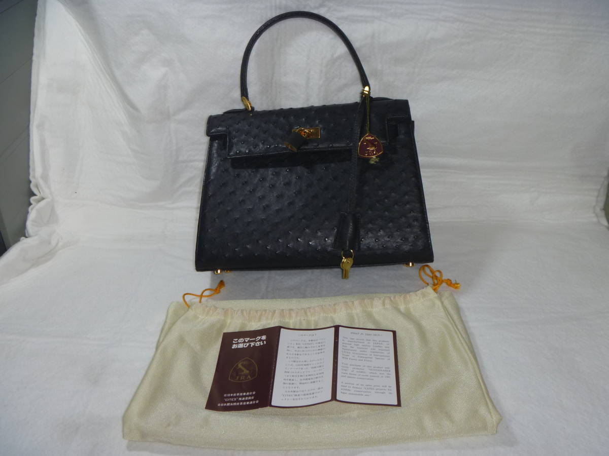 ハンドバッグ オーストリッチ OSTRICH レディース JRA 美品 日本製 