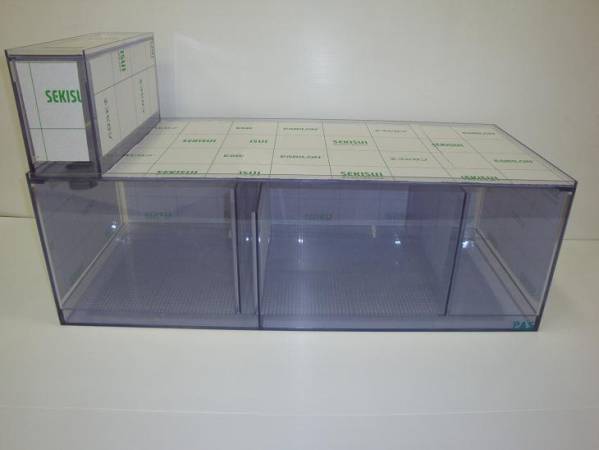 純正販売済み 特注塩ビ濾過槽+ウールBOX 900X350X300三層式 未使用・一台