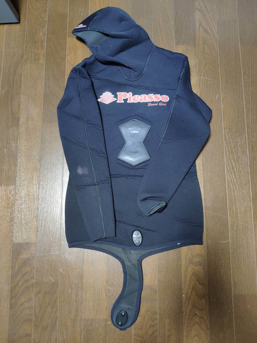 Picasso フード付きウェットスーツ 7mm 魚突き　スピアフィッシング 安い特注品 ウェットスーツ Picasso Apnos 魚突き