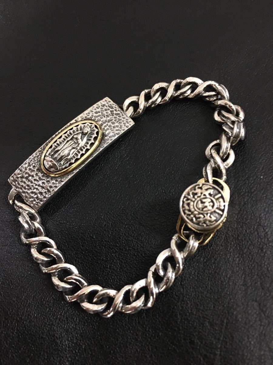 格安，本物保証 シルバー925 聖母 マリア プレート チェーンブレスレット 純銀製 腕回り 19.5cm メダイ キリスト(シルバー)｜売買されたオークション情報、yahooの商品情報をアーカイブ公開 - オークファン シルバー