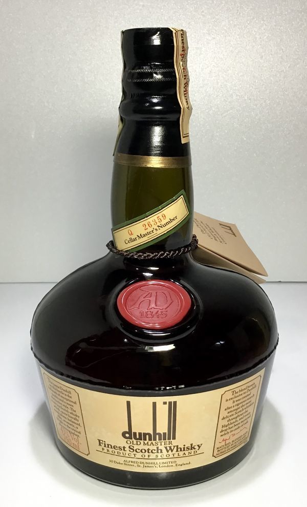 ☆~未開栓　dunhill　ダンヒル　オールドマスター　ファイネスト　750ml　箱・タグ付き~☆ オールドマスター ダンヒル dunhill 未開栓☆AY35086 箱付 43%