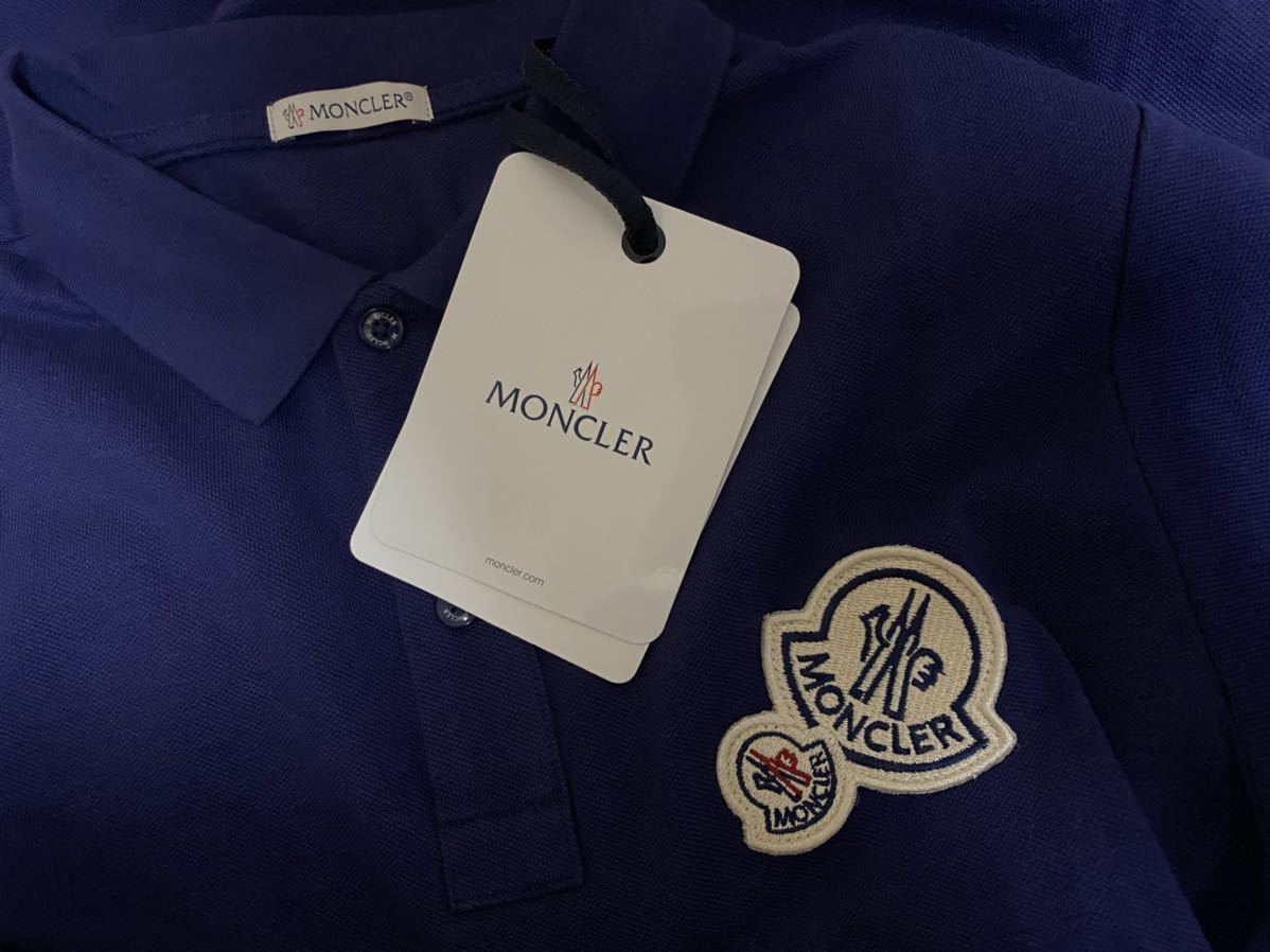 モンクレール MONCLER メンズ 半袖 ポロシャツ ブルー サイズM 【公式