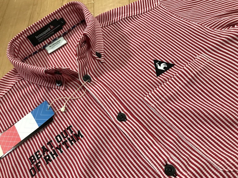 【セール，安い】 Le coq sportif GOLF ルコックゴルフ ストライプ柄 プルオーバー長袖シャツ QGMNJB01 RD00 ＬＬ(ルコック)｜売買されたオークション情報、yahooの商品情報をアーカイブ公開 - オークファン シャツ