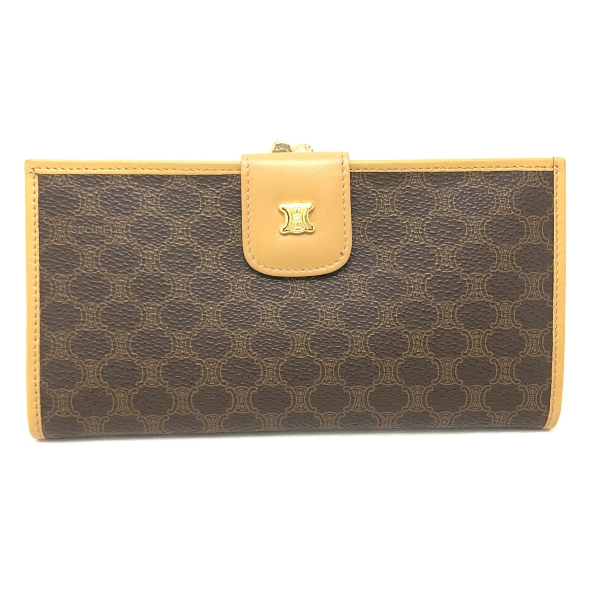 送料無料 セリーヌ CELINE 長財布 二つ折り がま口 M13 マカダム柄