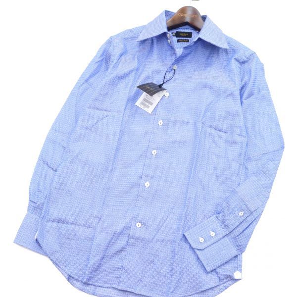 【得価，限定セール】 SABI SABI DELUXE gold サビサビ イタリア生地使用 総柄 長袖 ドレス シャツ Sz.46 メンズ 青 d67tb82(Mサイズ)｜売買されたオークション情報、yahooの商品情報をアーカイブ公開 - オークファン ドレスシャツ、ワイシャツ