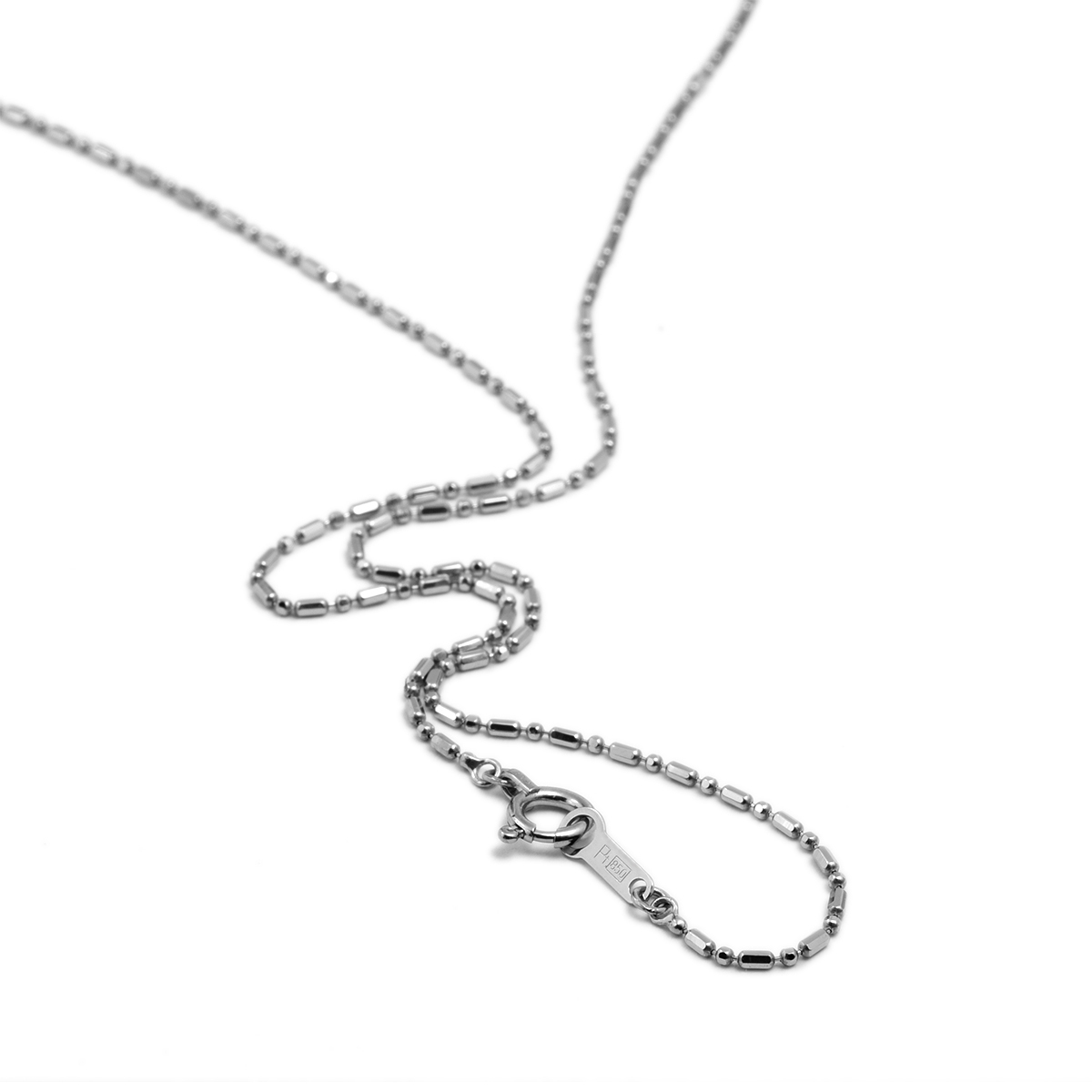 ネックレス チェーン PT850 プラチナ カット変形ボールBRチェーン 幅1.0mm 長さ45cm｜850pt 貴金属