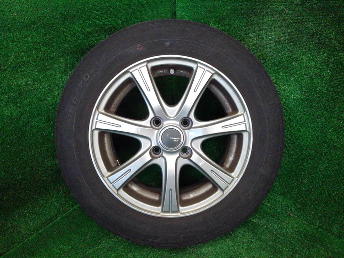 ☆ MILLOUS RE 14×4.5J PCD100×4H + 4本SET 【 個人宅OK 中古品 14 