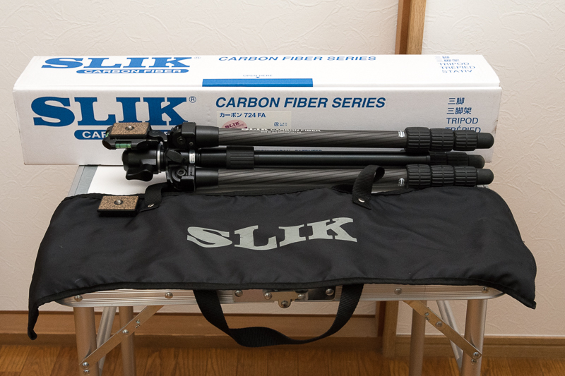 ◇三脚 SLIK カーボン 724 FA 4段自由雲台 おまけつき◇ 良品SLIK