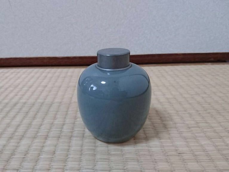 煎茶道具 茶道具 茶心壷 Yahoo!オークション 時代物 青磁 錫口 良品