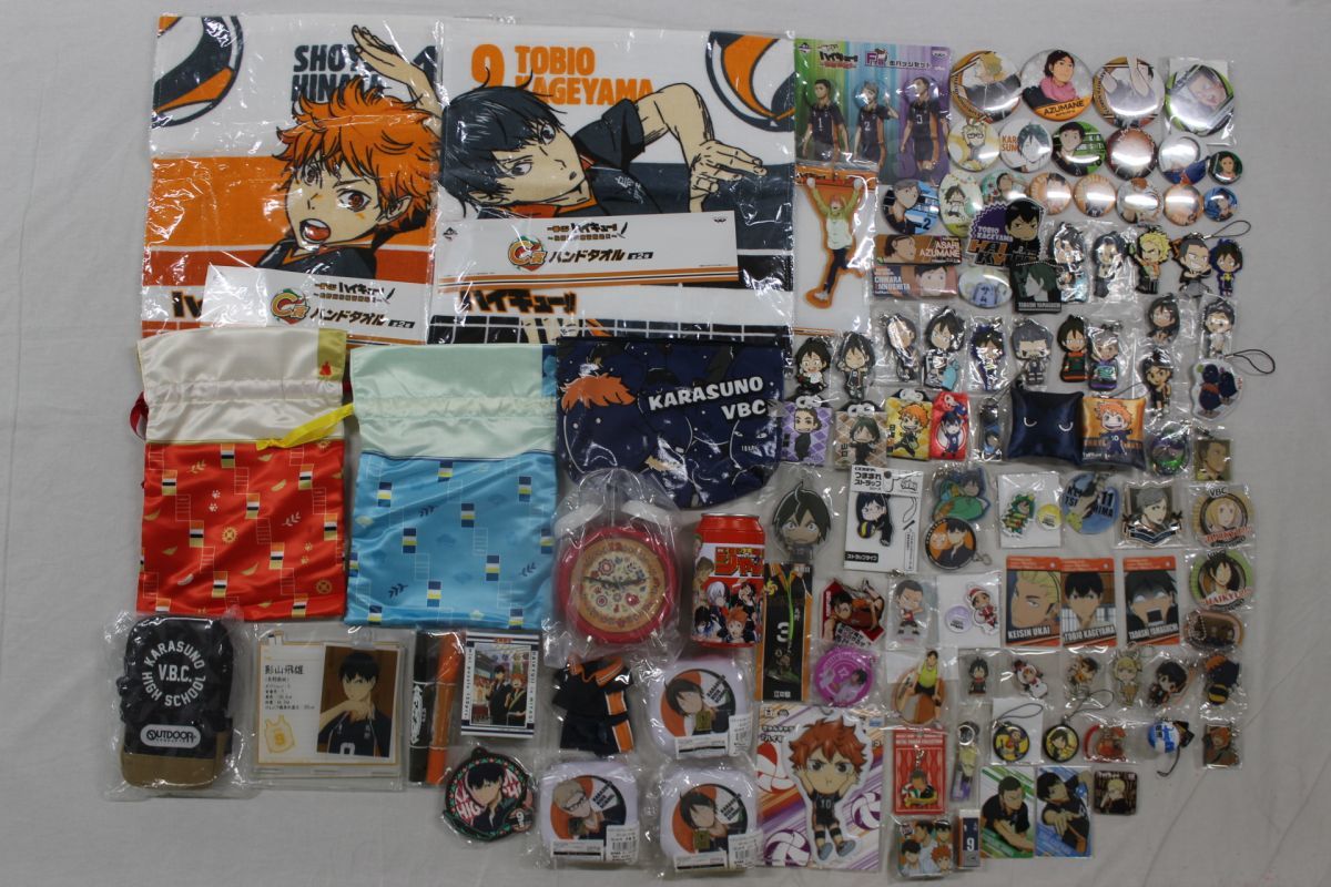 【お買い得，SALE】 B00 ハイキュー 鳥野 巾着 タオル 目覚まし時計 他 まとめ大量グッズセット品(コミック、アニメグッズ)｜売買されたオークション情報、yahooの商品情報をアーカイブ公開 - オークファン その他