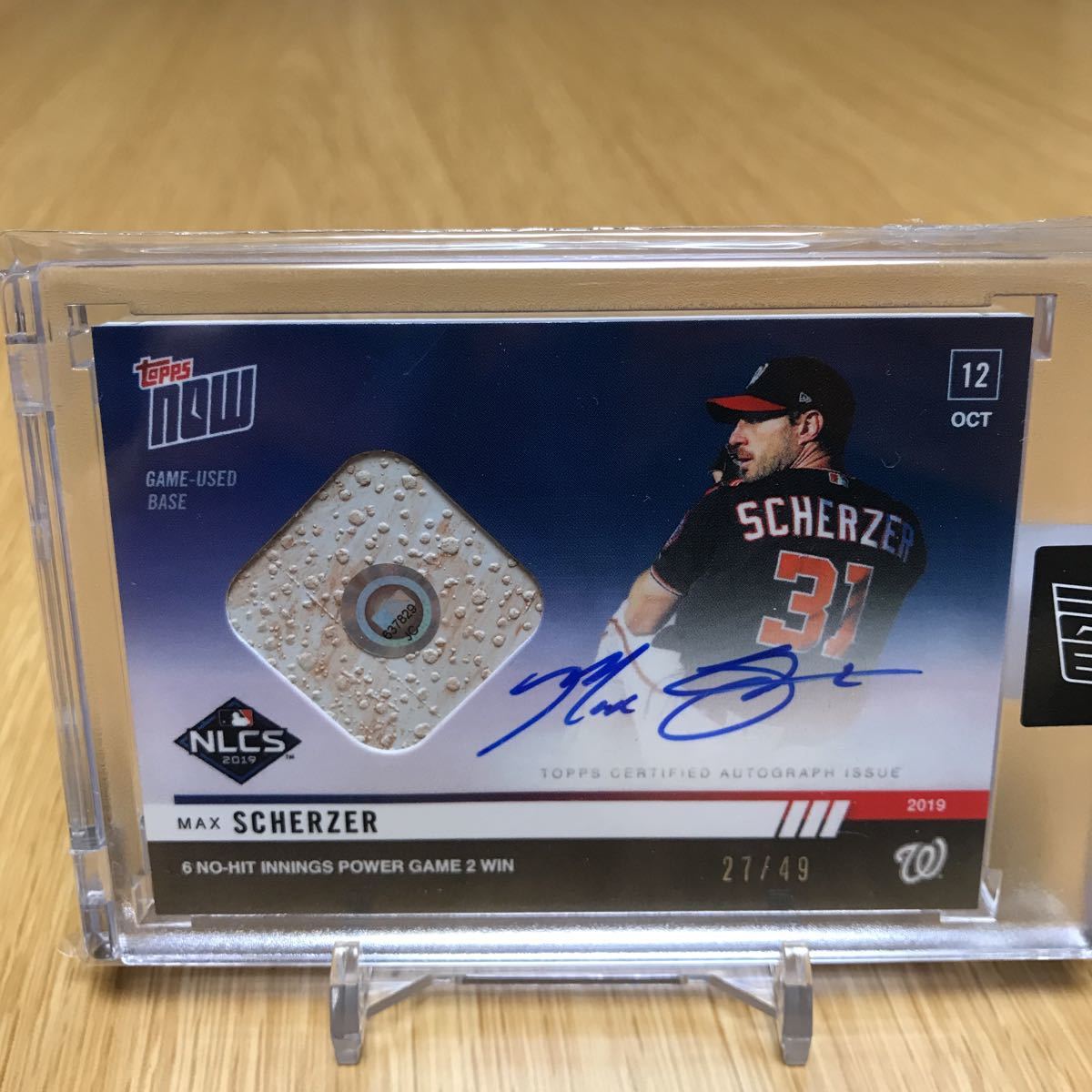 2019 topps now max scherzer auto base 直筆 サイン ws champ 
