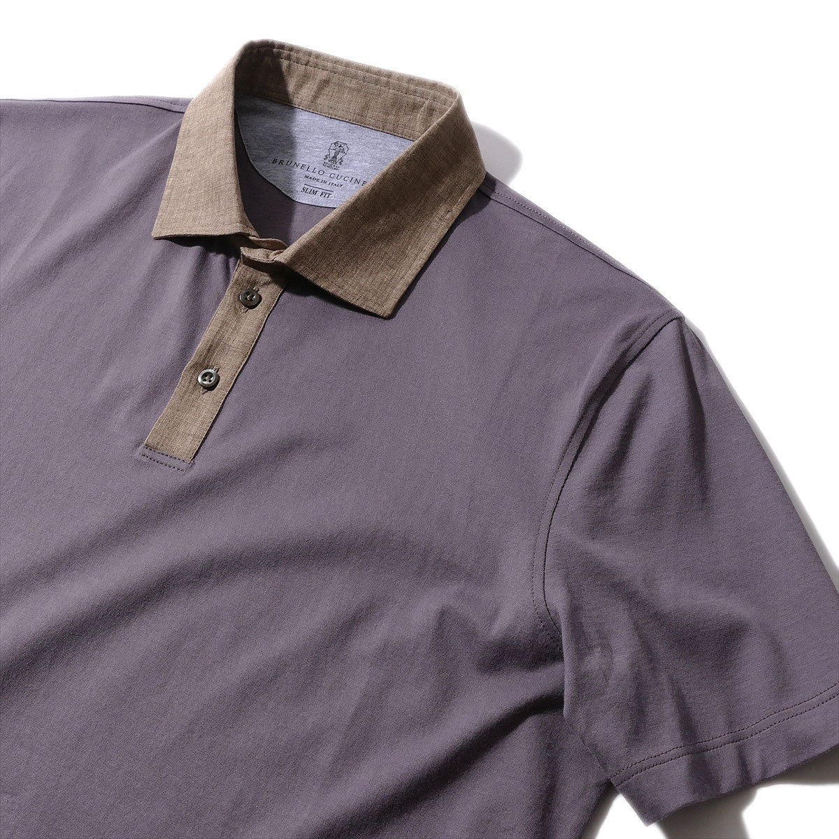 BRUNELLO 新品Sサイズ BRUNELLO CUCINELLI 半袖 別布使いコットン天竺