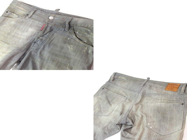 ディースクエアード DSQUARED2 デニムパンツ ジーンズ ペイント加工 ダメージ加工 ボタンフライ グレー 44 ボトムス ☆AA★ ※H DSQUARED2 デニムパンツ ディースクエアード サイズ:46 インディゴ DSQUARED2（ディースクエアード）