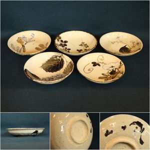 須田菁華造乾山写絵替銘々皿4客 乾山のYahoo!オークション(旧