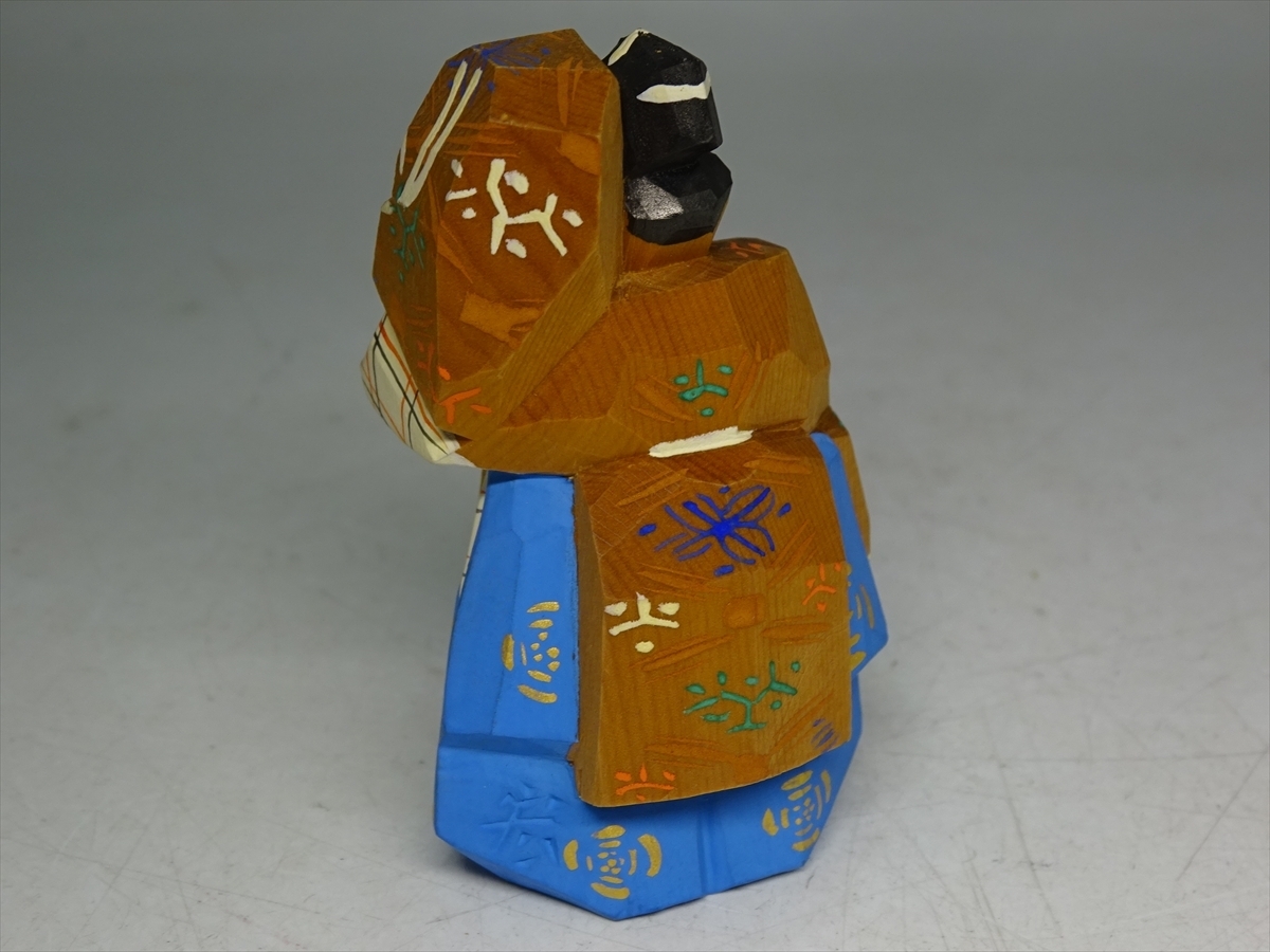 ☆奈良一刀彫 小林宏寿作【木製「翁」能人形】共箱・共布・栞付き 伝統 