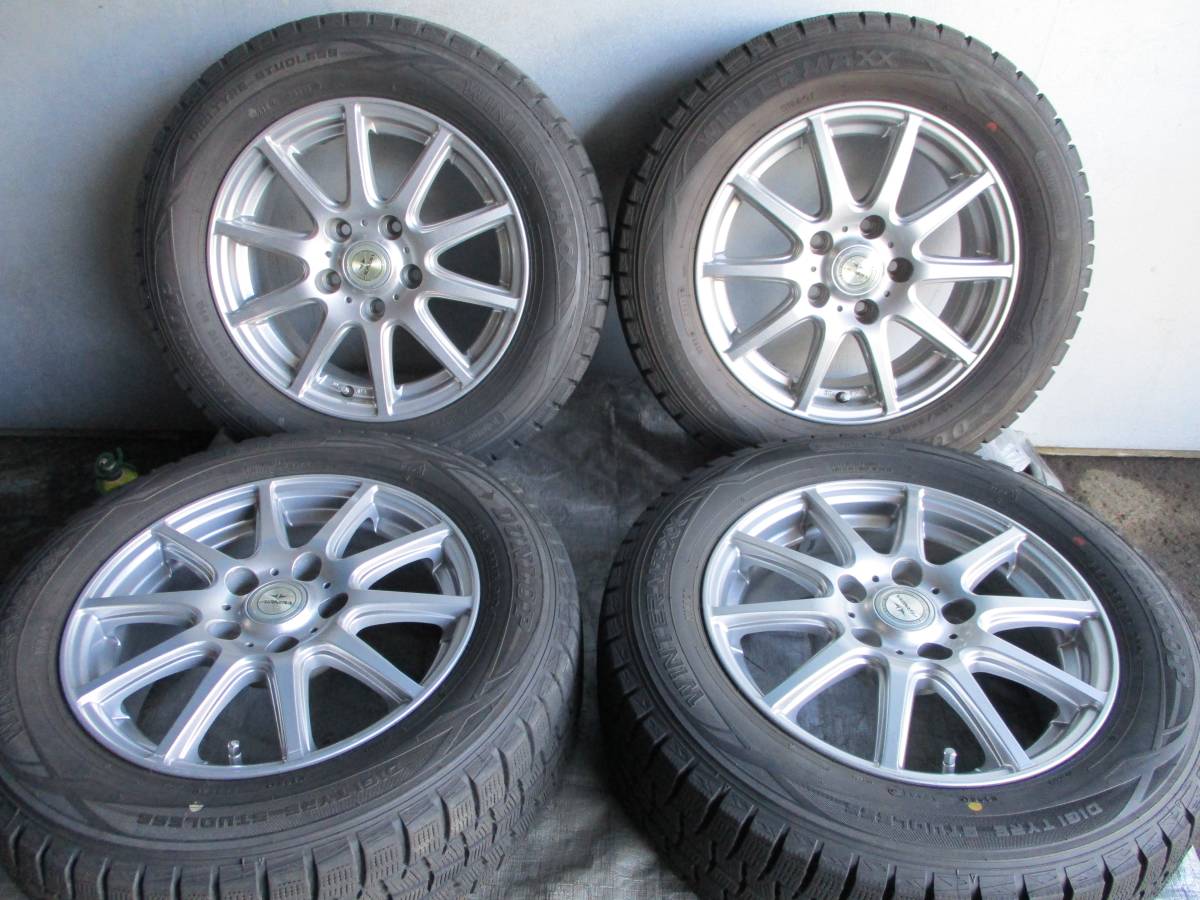 ☆美品☆9分山☆ ダンロップ 195/65R15 18年製 社外アルミ 15×6J +43