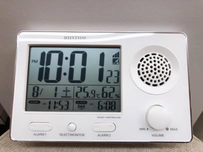 リズム時計工業 電波デジタル時計 白 8RZ149SR03 RHYTHM - リズム