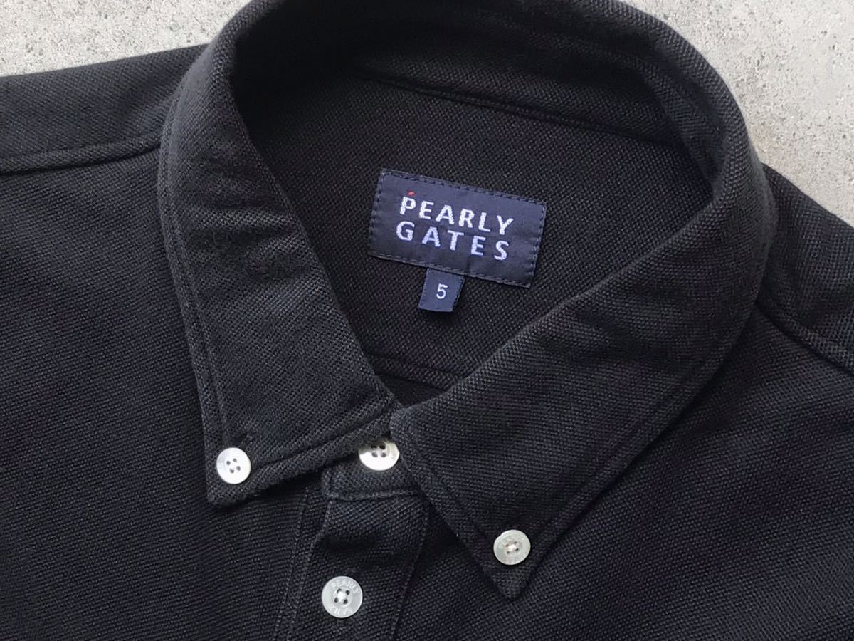 お買い得，SALE PEARLY GATES ボタンダウン仕様 鹿の子ポロシャツ サイズ5 パーリーゲイツ ゴルフ メンズ 半袖 黒(パーリーゲイツ)｜売買されたオークション情報、yahooの商品情報をアーカイブ公開 - オークファ シャツ