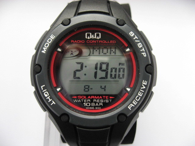 ■新品　シチズン　Q&Q　ソーラー電波時計【MHS6-300】１/１００　クロノグラフ　アラーム　ライト　10気圧防水　税込■_1