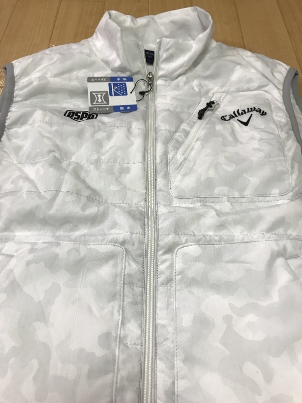 人気セール，お買い得 Callaway 撥水 ストレッチ 中綿 カモフラ柄 フルジップ ベスト 241-0116401 ホワイト系 ＬＬ(キャロウェイ)｜売買されたオークション情報、yahooの商品情報をアーカイブ公開 - オークファン ベスト
