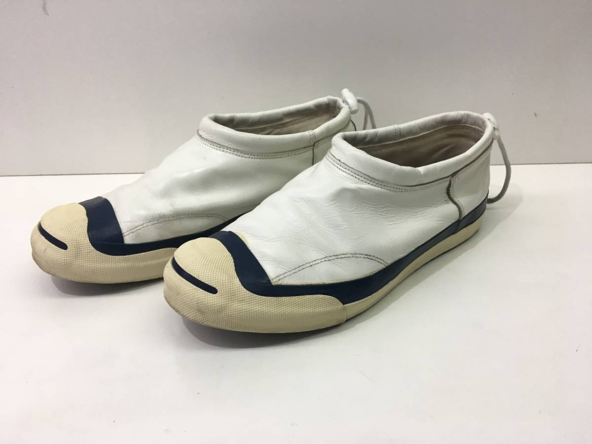 KZ064★FROM THE GARRET TOGGLE SLIP-ON★US10★白/ネイビー フロムザギャレット レザートグルスリッポン