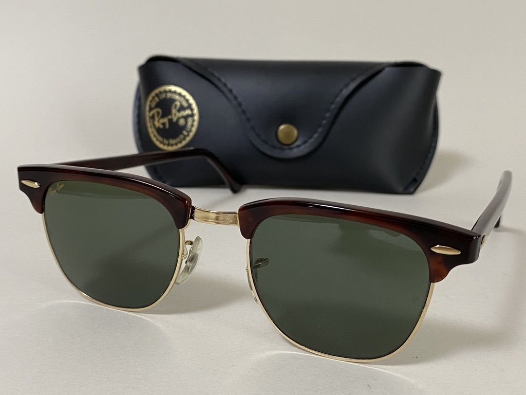 【希少/B&L】レイバン W3052 ボシュロム サングラス べっ甲 ケース付 ケース付☆B&L RAY-BANボシュロムレイバン CLUBMASTERクラブマスター