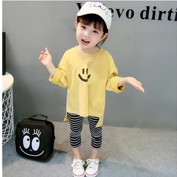 ベビーキッズトップス ニコちゃんロンt オーバーサイズ韓国子供服イエロー80 80 75 84cm 売買されたオークション情報 Yahooの商品情報をアーカイブ公開 オークファン Aucfan Com
