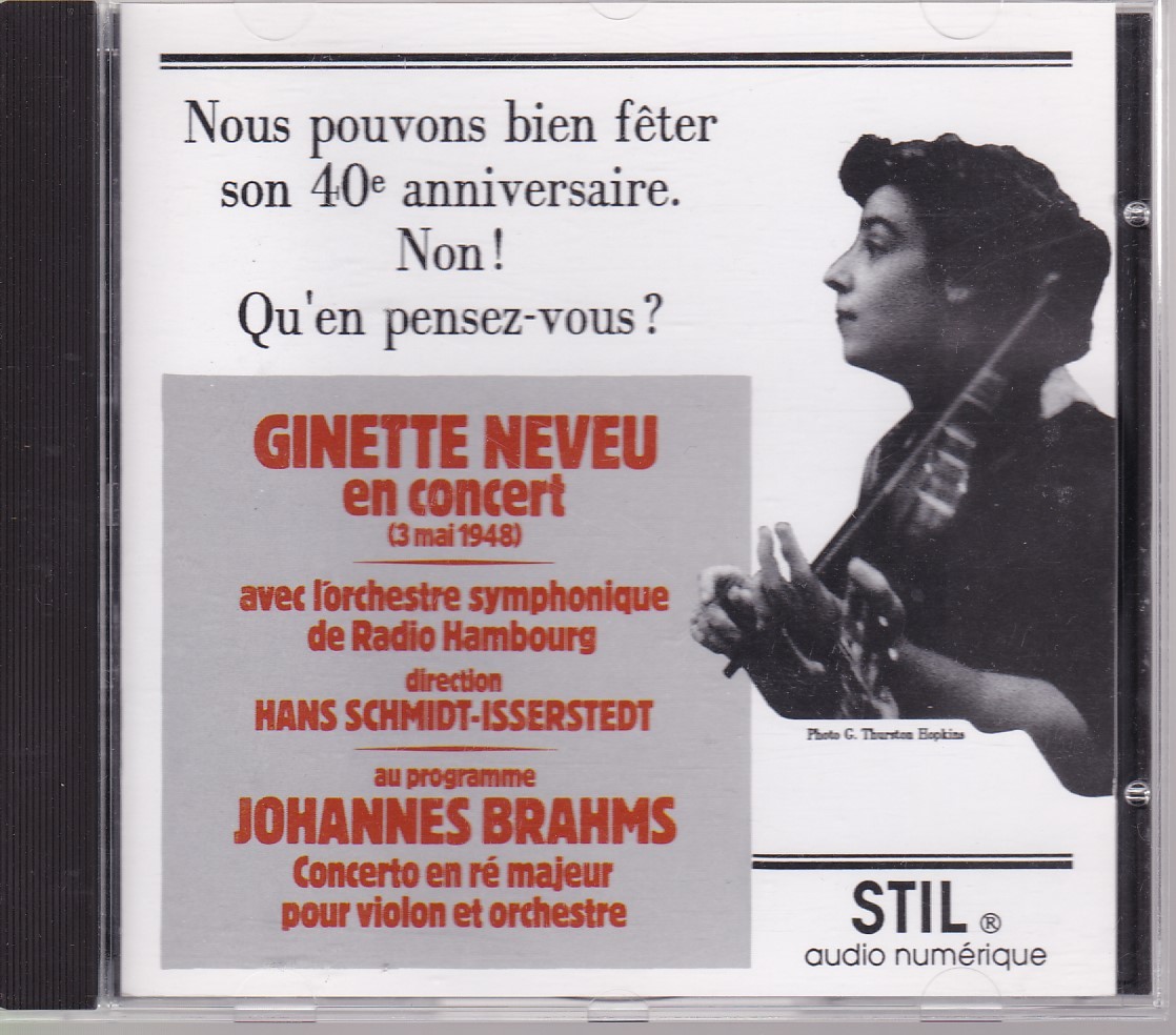 ☆仏 STIL☆ブラームス：Vn協奏曲 ヌヴー＆S=イッセルシュテット 噂の