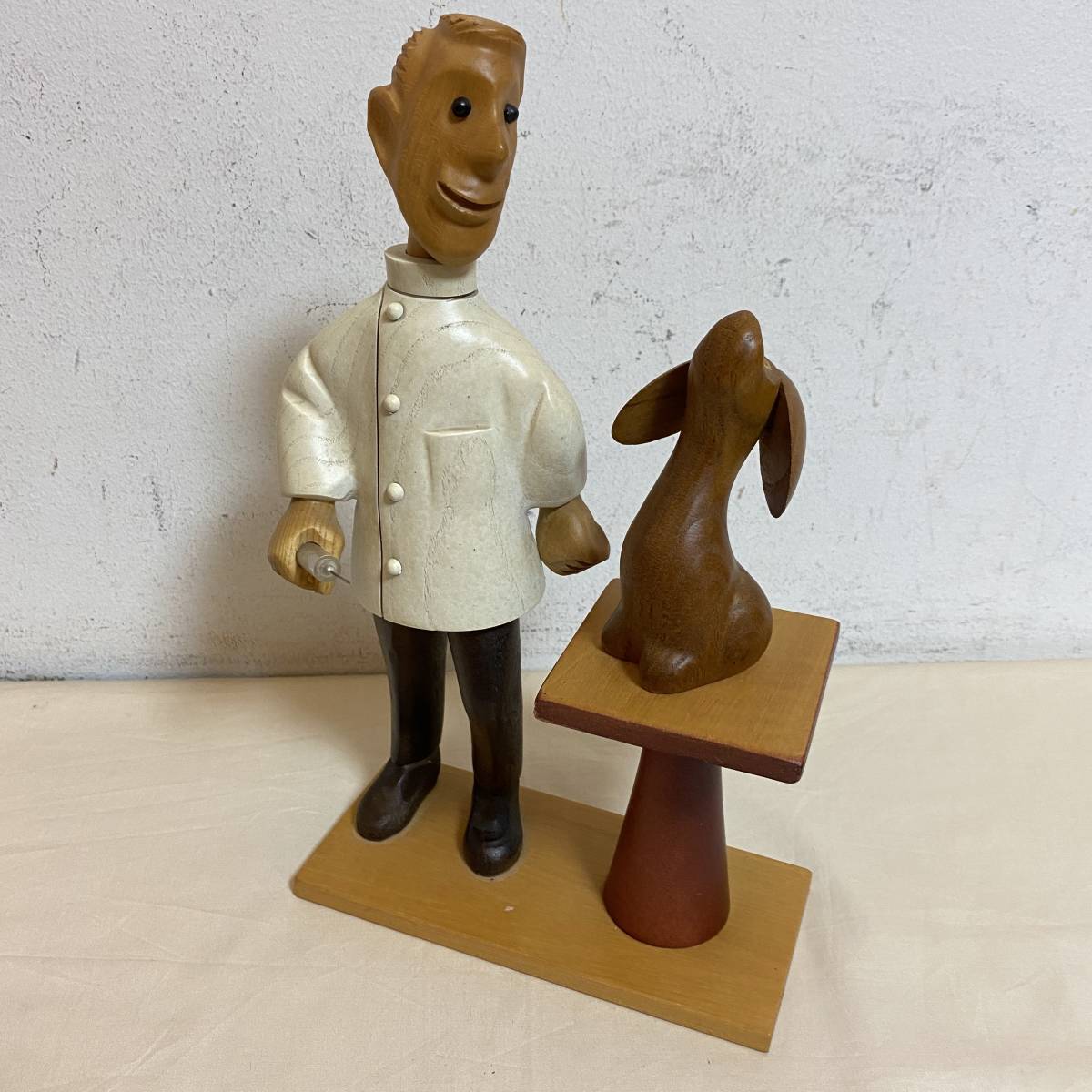 希少 ヴィンテージ ROMER 木彫り ドクター人形 イタリア製 約30cm