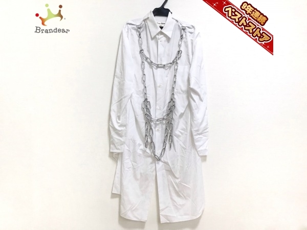 超激得 コムデギャルソン COMMEdesGARCONS 長袖シャツ サイズS チェーンハーネスシャツ 白&times;シルバー レディース ハーネスチェーン/ロング丈(Mサイズ)｜売買されたオークション情報、yahooの商品情報 男性用