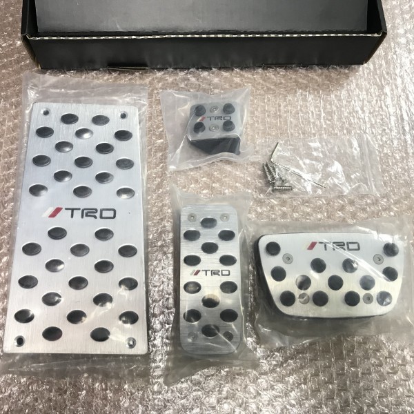 4☆ TOYOTA トヨタ TRD アルミペダル 20系 AT用 アルファード ヴェルファイア ノア ヴォクシ プリウス ヴィッツ 4点セット はめ込み式 汎用_1