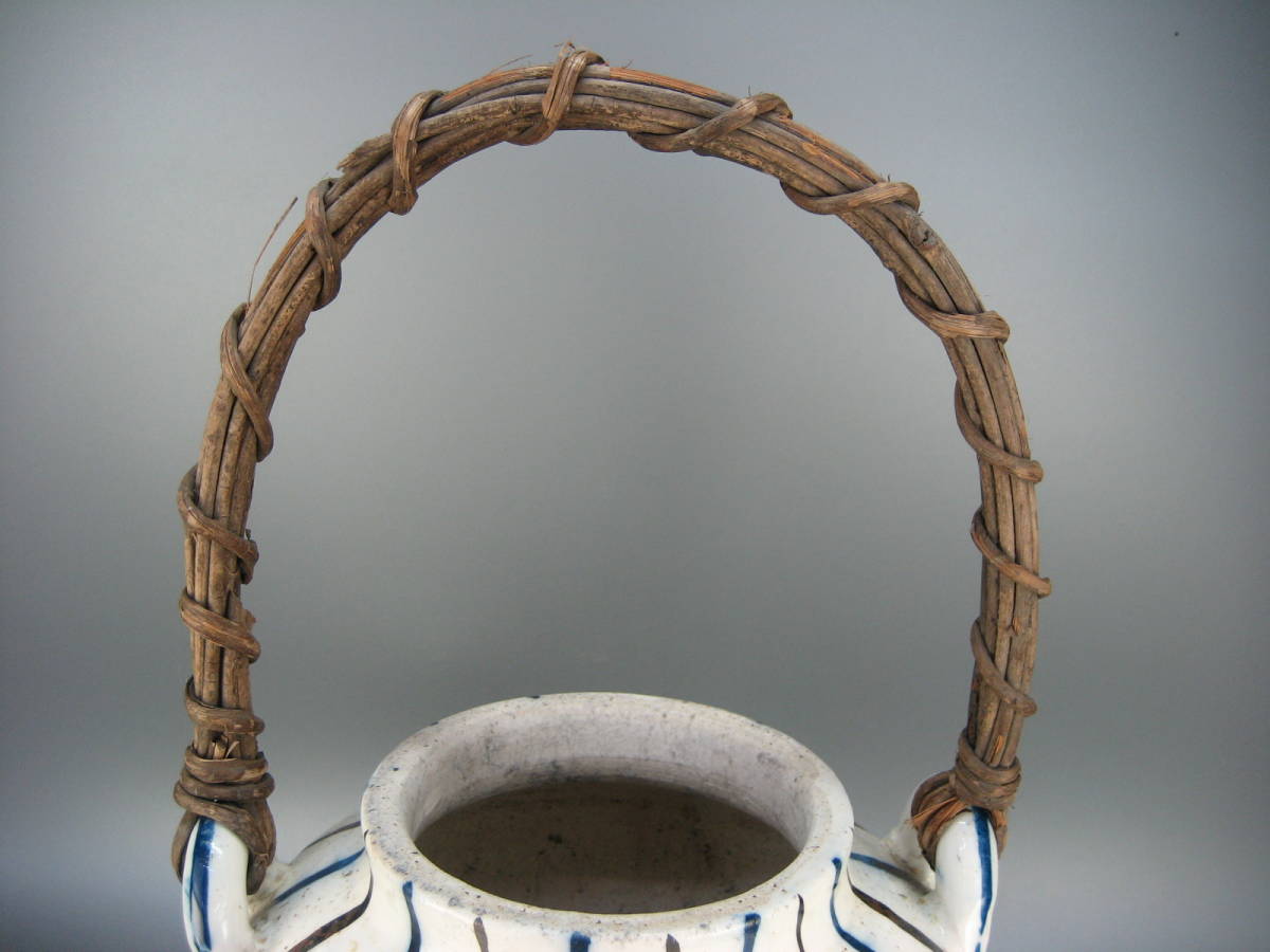 火消壺 - 江戸時代中期〜後期 茶道具 瀬戸麦藁手火消壺 繕いの美