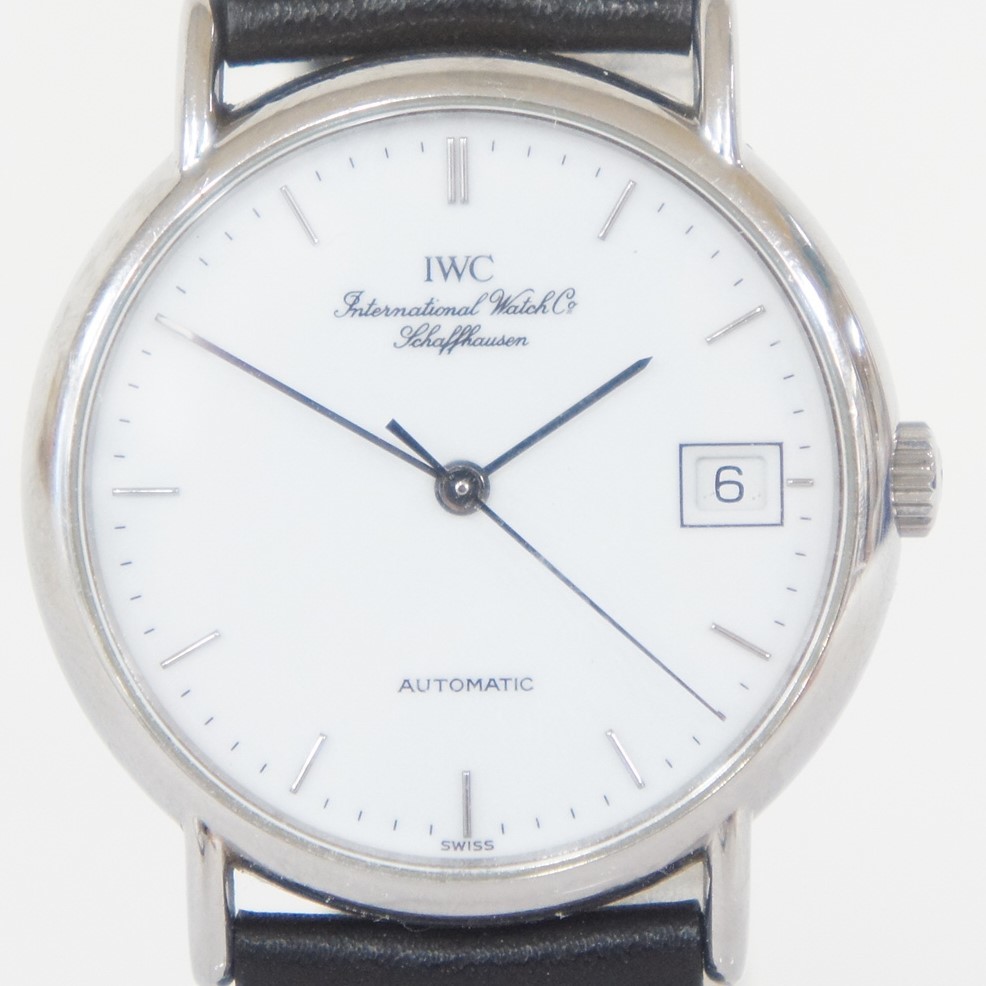 稼働品 IWC SCHAFFHAUSEN シャフハウゼン 白文字盤 デイト メンズ 自動 