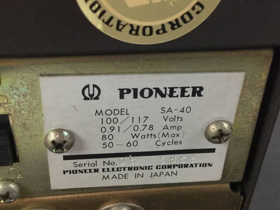PIONEER SA-40 プリメインアンプ(真空管)◇ジャンク品 オーディオ機器