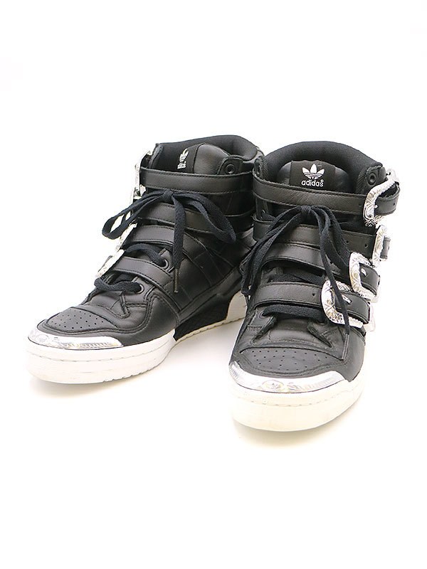 adidas Originals by JEREMY SCOTT アディダスオリジナルス バイ ジェレミースコット FORUM HI BLACK メタルバックルハイカットスニーカー