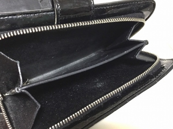 シャネル CHANEL 2つ折り財布 マトラッセ エナメル（レザー） 黒 16