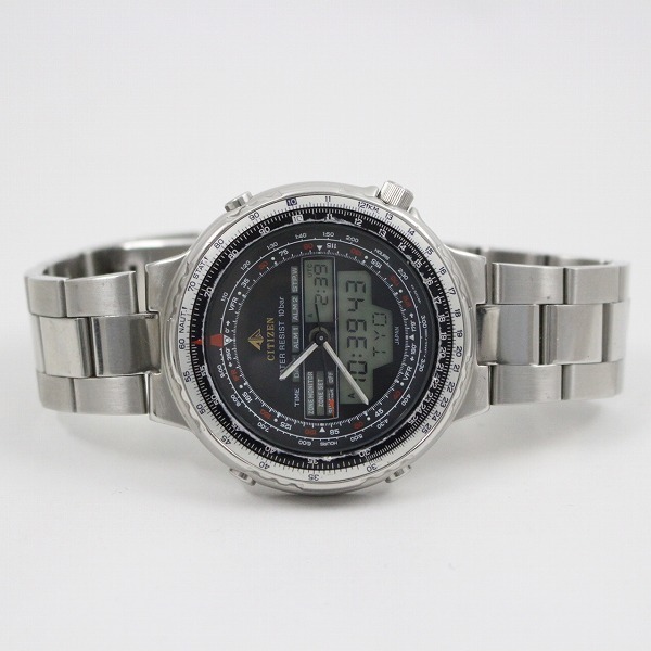 メンズ CITIZEN スポルテ パイロット C080 稼働品