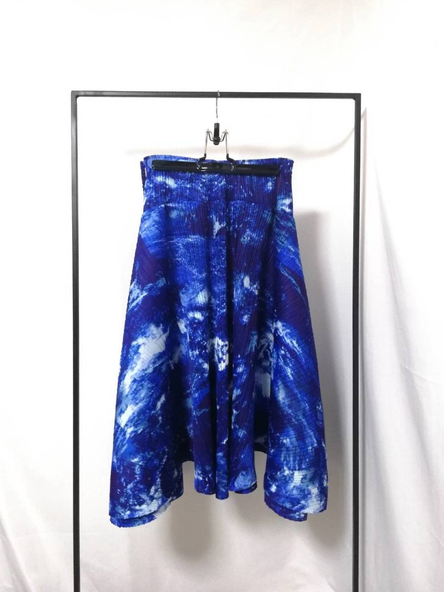 美品 2016 PLEATS PLEASE ISSEY MIYAKE SPACE SERIES SKIRT 宇宙 地球
