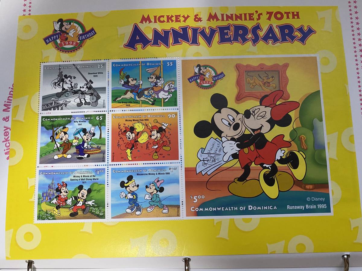ミッキ&ミニー誕生70年記念切手セット ミッキー&ミニー 郵趣サービス社 誕生70年記念切手コレクション 未