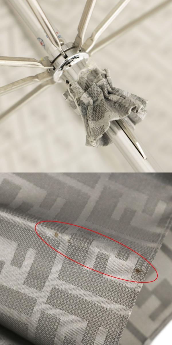 ◇FENDI フェンディ ズッカ柄 長傘 アンブレラ◇ gray /シルバーグレー