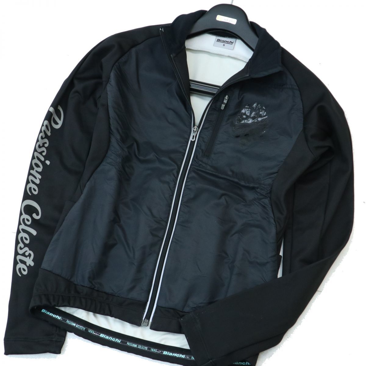 送料無料，人気セール Bianchi ビアンキ プリント 裏起毛 ソリッド ジャケット ブルゾン Sz.S メンズ 黒 自転車 サイクリング c69ta222(Sサイズ)｜売買されたオークション情報、yahooの商品情報をアーカイブ公開 - オーク 男性用