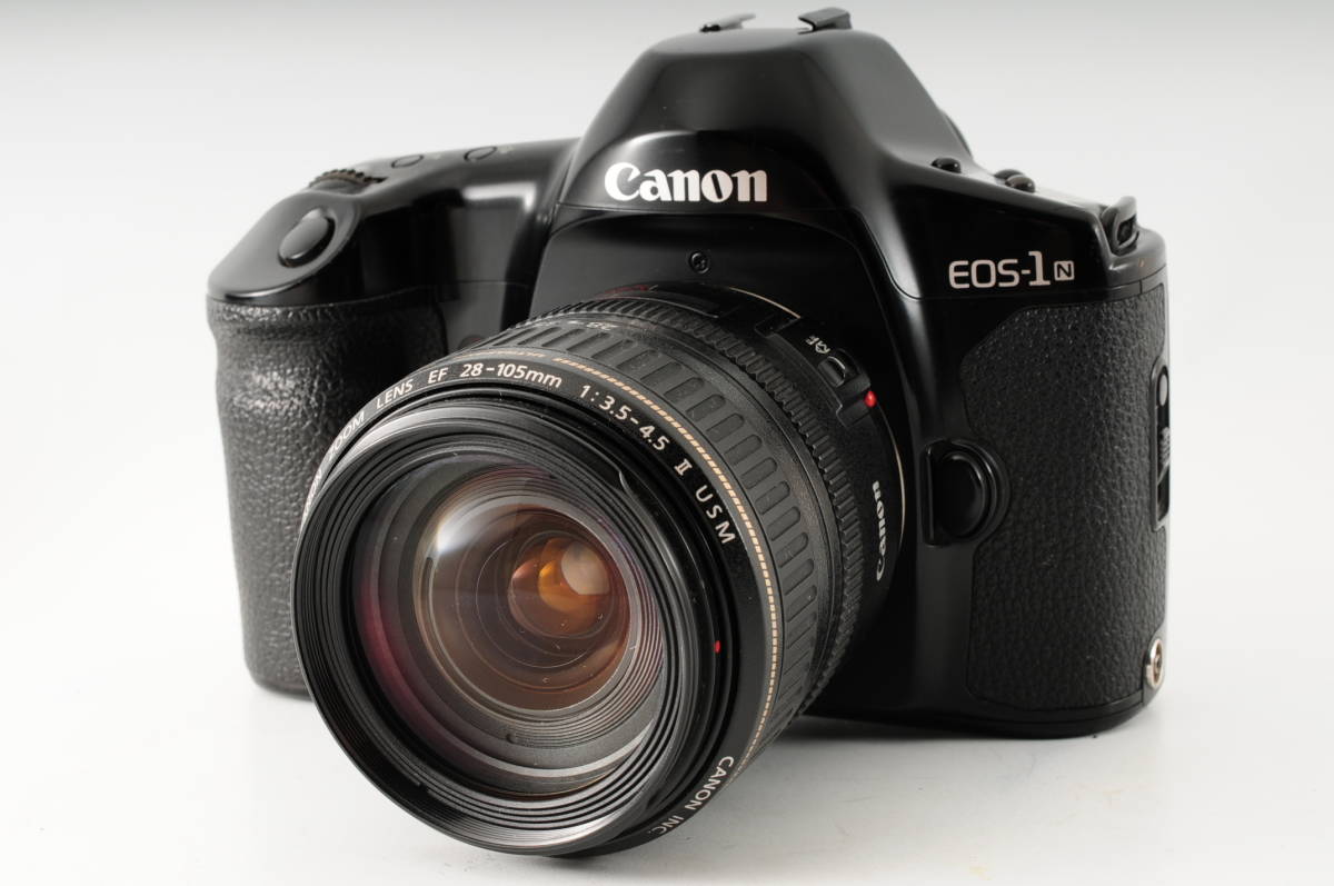 動作品 Canon EOS-1N HS PB-E1付き フィルムカメラ ボディ キャノン BC